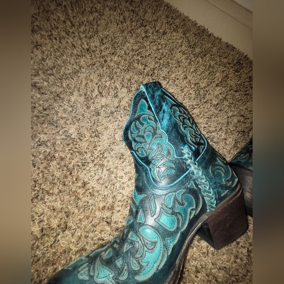 BLACK STAR All Leather TERLINGUA WESTERN BOOTIES Boots Size 7.5 - Picture 3 of 7